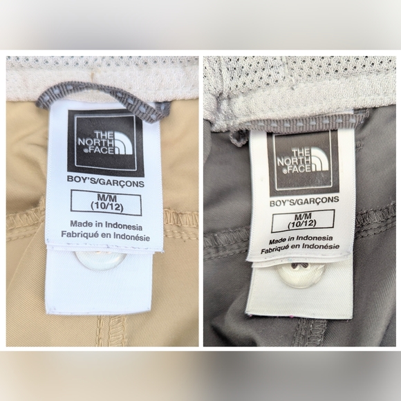 2 Pair of North Face Kids' (Medium/10-12) Nylon Cargo Shorts w/Adjustable Waist - Picture 6 of 8